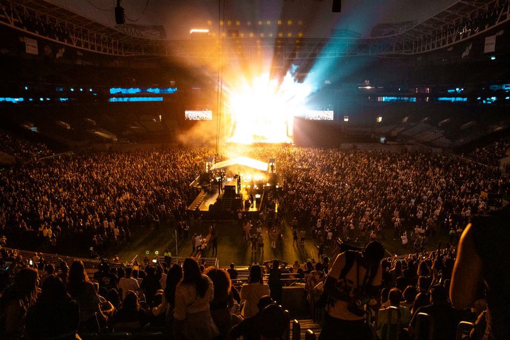 Il palco di Philadelphia durante la maratona musicale